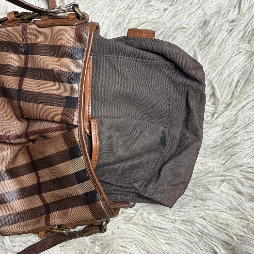 Burberry Brown Smoke House Check PVC and Leather Crossbody Bag - Picture 6 of 16